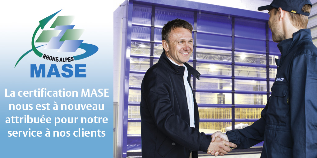 Vos portes souples entretenues avec tout le soin requis par la certification MASE