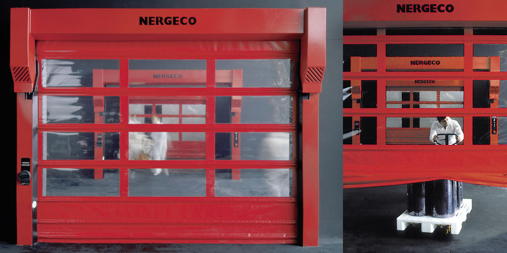 Nergeco high-speed automatic doors with flexible closure edge